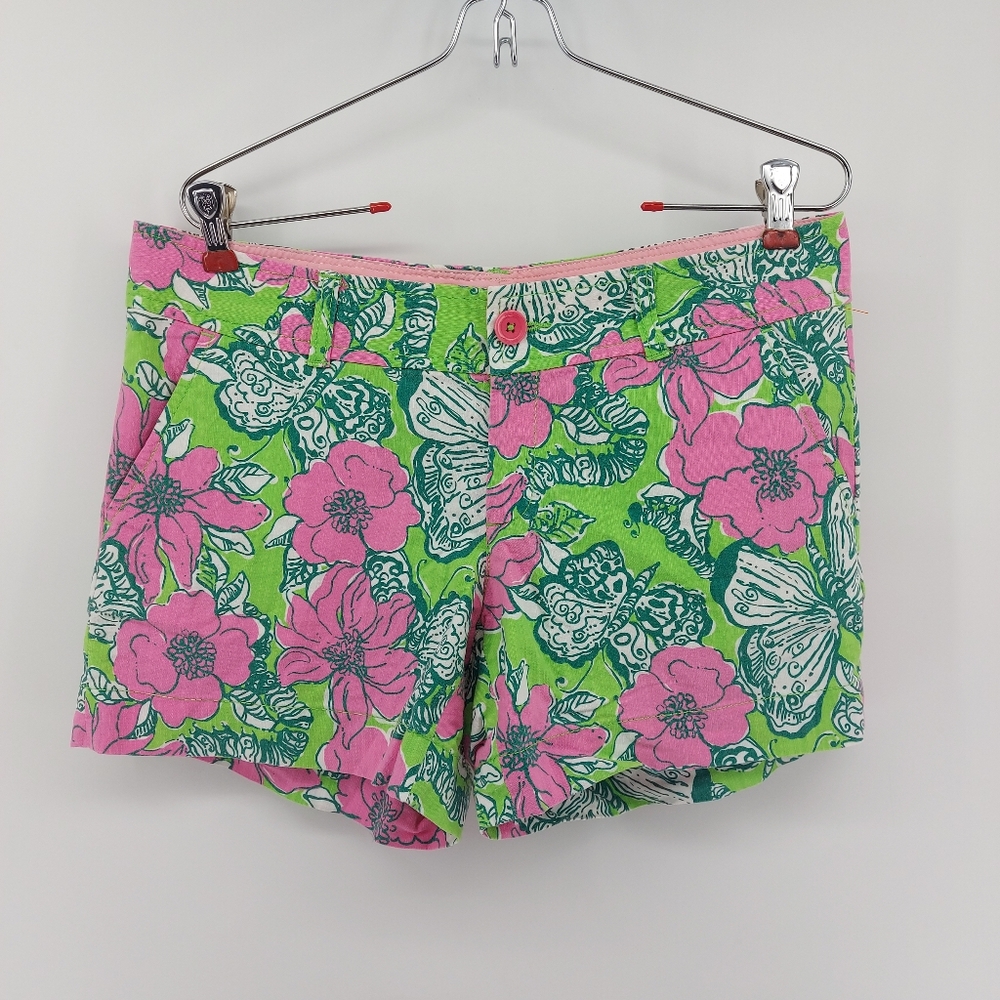 Lilly Pulitzer Shorts Callahan 5" Floral Printed pink and Green Size 6